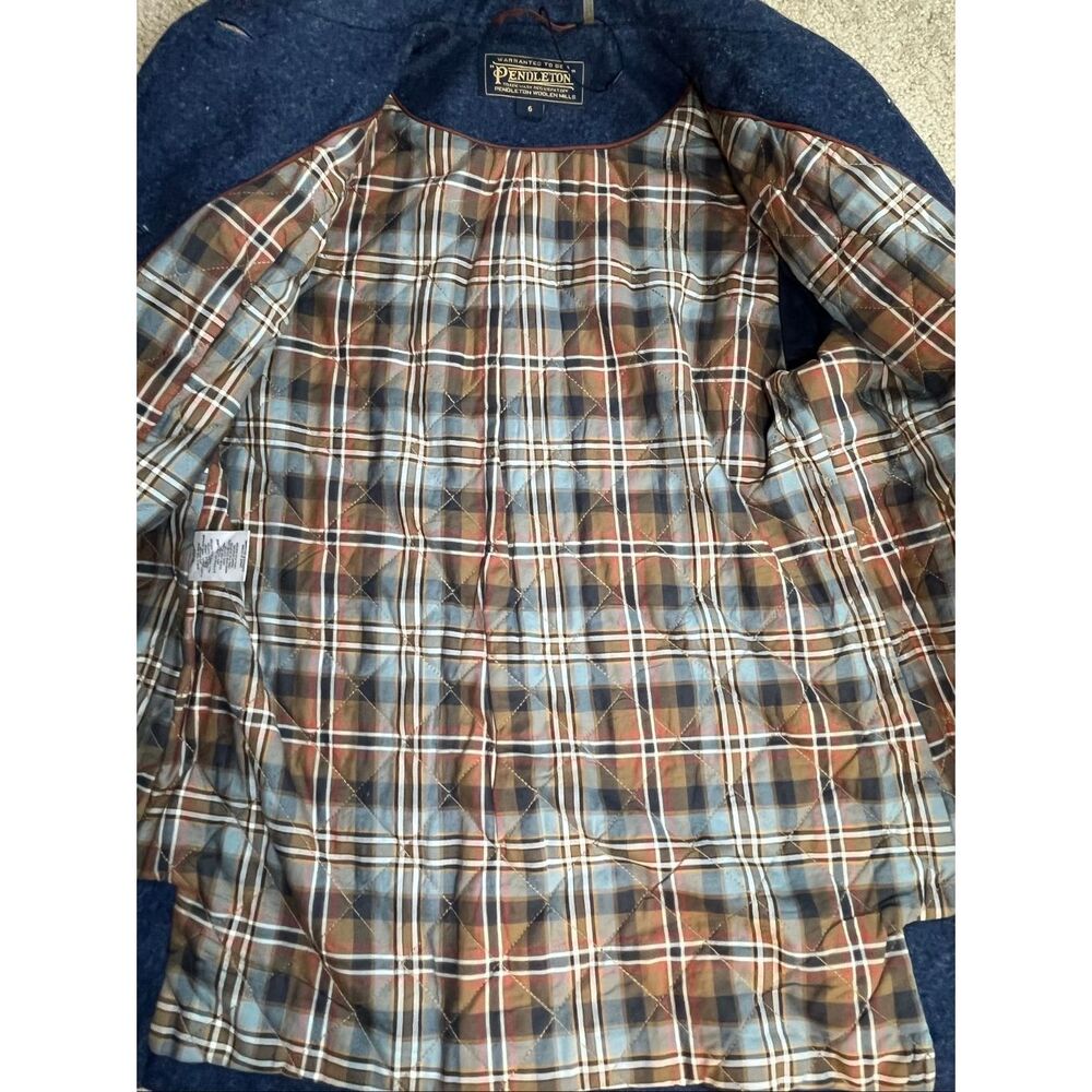 Pendleton Women’s Wool Jacket Blue Plaid Lined Size 6 Vintage - Picture 7 of 13